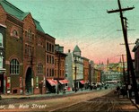 Vtg Cartolina 1910s Bangor Maine Me Principale Street Sporco Vista Leigh... - $15.31