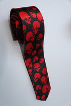 Halloween Symbol Skull RED SLIM Necktie - $19.99