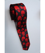 Halloween Symbol Skull RED SLIM Necktie - $19.99