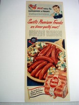 1950 Color Ad Swift&#39;s Premium Franks are Dinner Quality Meat! - £7.18 GBP