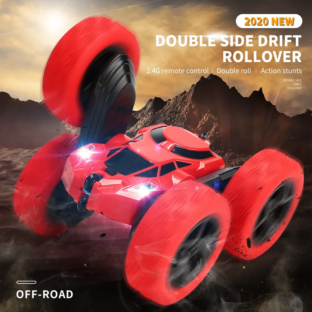 Double-Sided Stunt Car 360 Degrees Rotating Roll Over High-Speed Car Lights - £19.30 GBP+