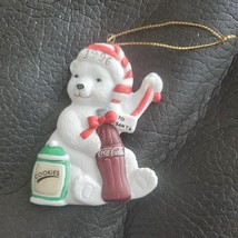 Vintage Coca-Cola Polar Bear Collection 1996 Cookies and Soda Christmas Ornament - £6.82 GBP