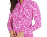 NWT Ladies IBKUL Abstract Skin Pink Long Sleeve Mock Golf Shirt Size Small - $59.99