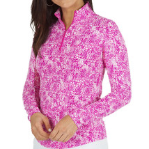 NWT Ladies IBKUL Abstract Skin Pink Long Sleeve Mock Golf Shirt  Small &amp; XL - £47.18 GBP