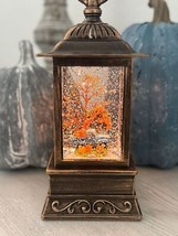 Fall snow globe with blue truck and pumpkins &quot;fall vibes snow globe&quot; - $98.95