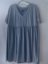Wild Fable Women Babydoll Sweatshirt Dress - Short Sleeve - Color Blue -- Size M - £4.37 GBP