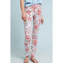 Anthropologie Colorful White Print Mid-Rise Skinny Ankle Jeans Sz. 27 NWT - $69.29