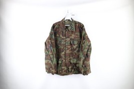 Vtg 70s Mens M Thrashed Ripstop Poplin Class 2 Camouflage Hot Weather Jacket USA - £33.26 GBP