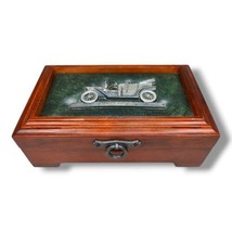 Vintage Men&#39;s Wooden Jewelry Box Ford Model T Inlay w/AM Radio  - $35.95