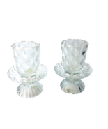 3 Partylite Quilted Chrystal Glass Votive Cup Candle Holders P9246 Stick... - £20.25 GBP