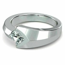 Princess Cut 1.50Ct Simulated Diamond 14k White Gold Over Unisex Engagem... - £128.18 GBP