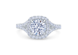 Solitaire 1.50Ct Round Cut Halo Simulated Diamond Silver Women Engagement Ring - £40.73 GBP