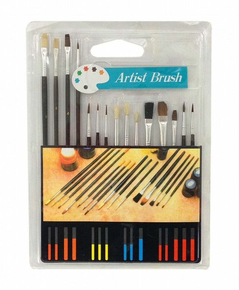 Set of 30: 15 Piece Artist Paint Brush Sets, All Purpose Oil Watercolor Acrylic Item image 6