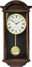 Bedford GEORGE 22&quot; Chestnut Wood Swinging Pendulum Wall Clock w 4 Hourly... - $118.91