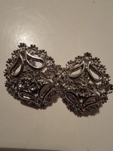 Vintage Monet Clip On Earrings Silver Tone  - $24.49