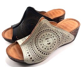 Bonavi /La Pinta Europe-07 411-313 Leather Wedge Slip On Sandals Choose ... - $69.50