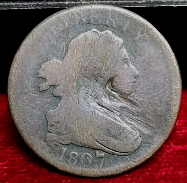 1807 1/2c. Draped Bust Half Cent Damaged.   20240092 - $59.99