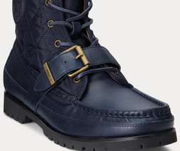 Men’s Ranger Leather &amp; Quilted Canvas Boot Navy 9.5 - £157.90 GBP