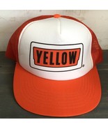 Vintage 80s &quot;Yellow&quot; Freight Trucking Co. Trucker-Style Orange Snapback ... - $12.45