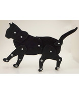 Jointed Cat posable wooden cat toy handmade black - £37.34 GBP