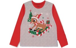 Briefly Stated Womens Rudolph Family Pajama Top Only,1-Piece Color Red Size M - £27.43 GBP