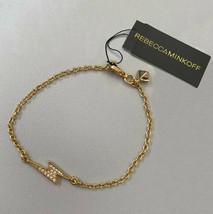 New! Rebecca Minkoff Gold Pave Lightning Bracelet - New With Tag - £12.77 GBP