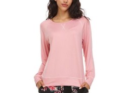 Flora by Flora Nikrooz Womens Solid T-Shirt Size LARGE Color Dark Pink - £23.23 GBP