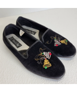 Vintage Paradise Bay Holiday Christmas Bells Shoes Flats Loafers Womens 7.5 - $325.07 MXN