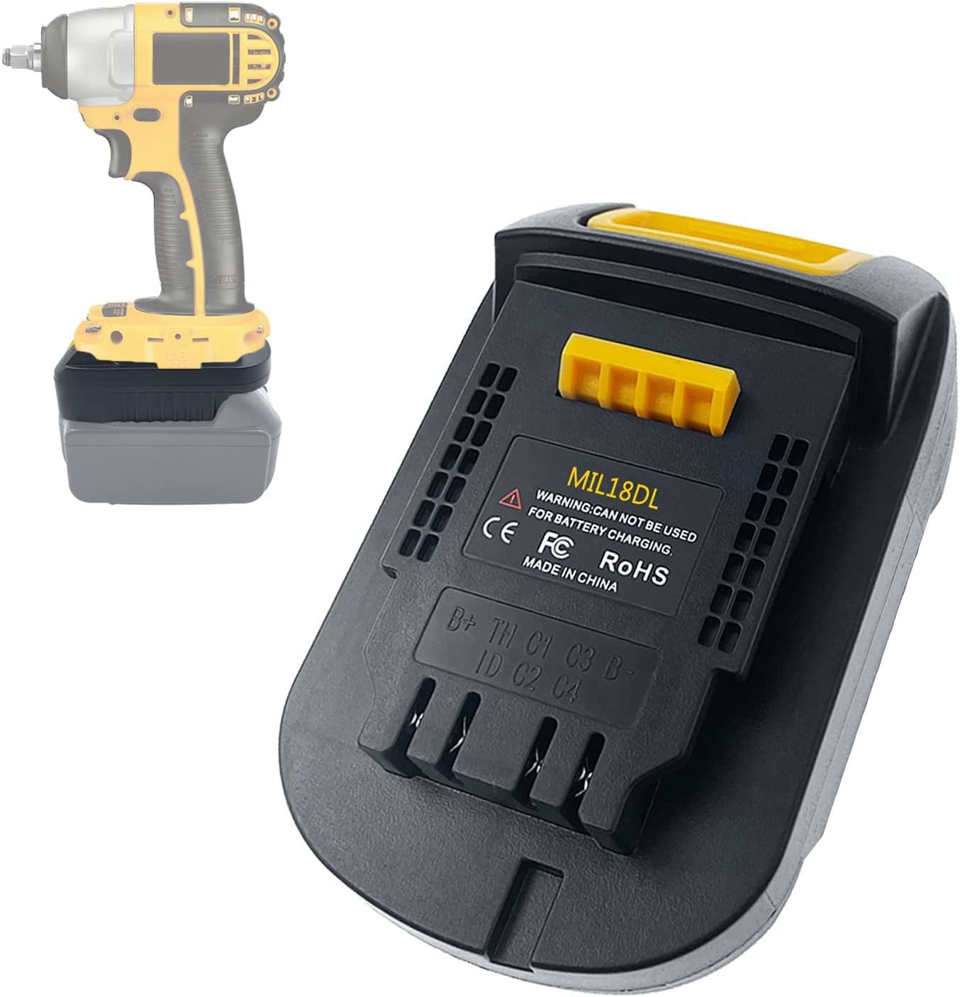 Primary image for Milwaukee To Dewalt Li-Ion Battery 20V Max Xr Converter With Mil18Dl Adapter For