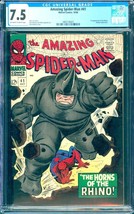 Amazing Spider-Man #41 (1966) CGC 7.5 -- O/w to white pgs; 1st Rhino app... - £867.99 GBP