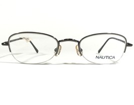 Nautica N7052 030 Eyeglasses Frames Black Gray Round Half Rim 46-20-135 - £36.99 GBP