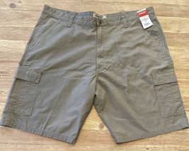 Wrangler Authentics Men&#39;s Brown Flat Front Ripstop Cargo Shorts Size 42 NEW - £22.80 GBP