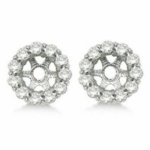 14K Bañado en Oro Blanco Real Moissanita Pendientes Chaquetas Para 6mm (1.00ct) - £84.33 GBP