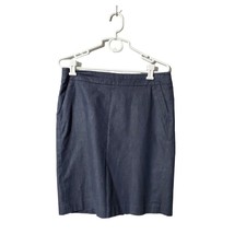 Ann Taylor Loft Skirt Womens Size 10 Blue Chambray Pencil Lined Front Pockets - £13.03 GBP