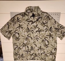 Small H&amp;M Cotton Men&#39;s Summer Shirt Palm Hawaiian Greenery Leaves Button... - $9.00