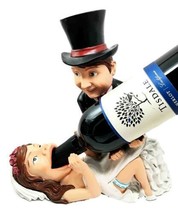 Bridal Gift Bride and Groom Wine Guzzler Holder Kitchen Decor Resin Figu... - £31.44 GBP