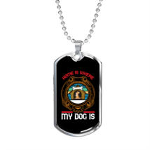Home is Where My Dog Is Necklace Stainless Steel or 18k Gold Dog Tag 24" Chain - £37.92 GBP+