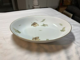 Harmony House West Wind Oval Vegetable Serving Bowl 10” X 8” autumn leaves gold - £15.56 GBP
