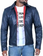 Men 100% Genuine Soft Lambskin Blue Leather Jacket Festive Club Wear Jacket - £85.77 GBP+