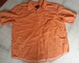 Eddie Bauer Orange Print Linen Blend Button Down Collar Shirt Mens Sz XL... - $24.73
