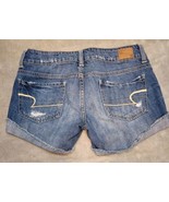 American Eagle Teens Jean Shorts Size 2 Cut-off Distressed Dark Wash~Wom... - £7.75 GBP