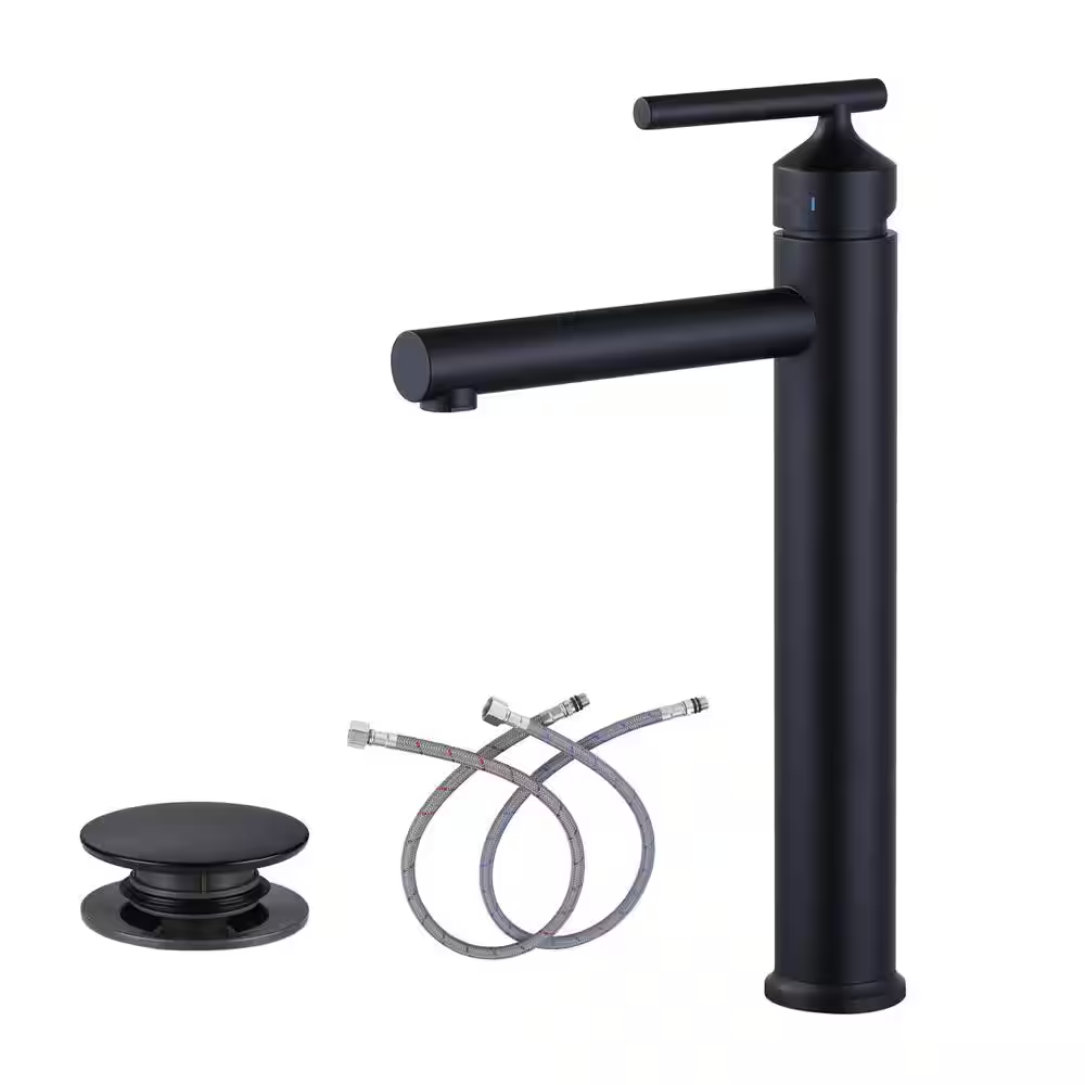 Primary image for WOWOW Single Hole One-Handle Matte Black Vessel Bathroom Sink Faucet 2320901B
