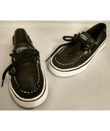 Sperry Top-Sider Bahama Boat Shoes YG50797 Black w/Shiny Black Dots Yout... - $18.13