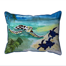Betsy Drake Sea Turtle &amp; Babies Large Indoor Outdoor Pillow 16x20 - £36.98 GBP