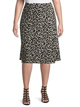 Terra &amp; Sky Women&#39;s Plus Midi Length Slip Skirt Size 3X (24-26W) Leopard... - $21.28