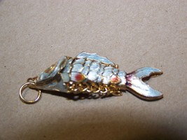 Vintage Cloisonne Enamel Fish Articulated 1 3/4&quot; - £10.08 GBP