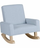 Costzon Kids Sofa, Toddler Rocking Chair With Solid Wood Frame, Linen, Blue - $2,021.58 MXN