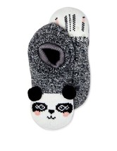 Secret Treasures Women&#39;s Double Cuff Critter Slipper Socks with 3D Poms Panda - £10.98 GBP