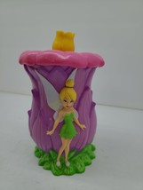 Disney on Ice Tinkerbell Plastic Flower Snow Cone Cup Mug with Flip Lid - £6.29 GBP