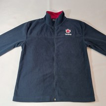 Due North Canada Men L Blue Full Zip Mock Neck Fleece Tourist Sweatshirt Jacket image 9